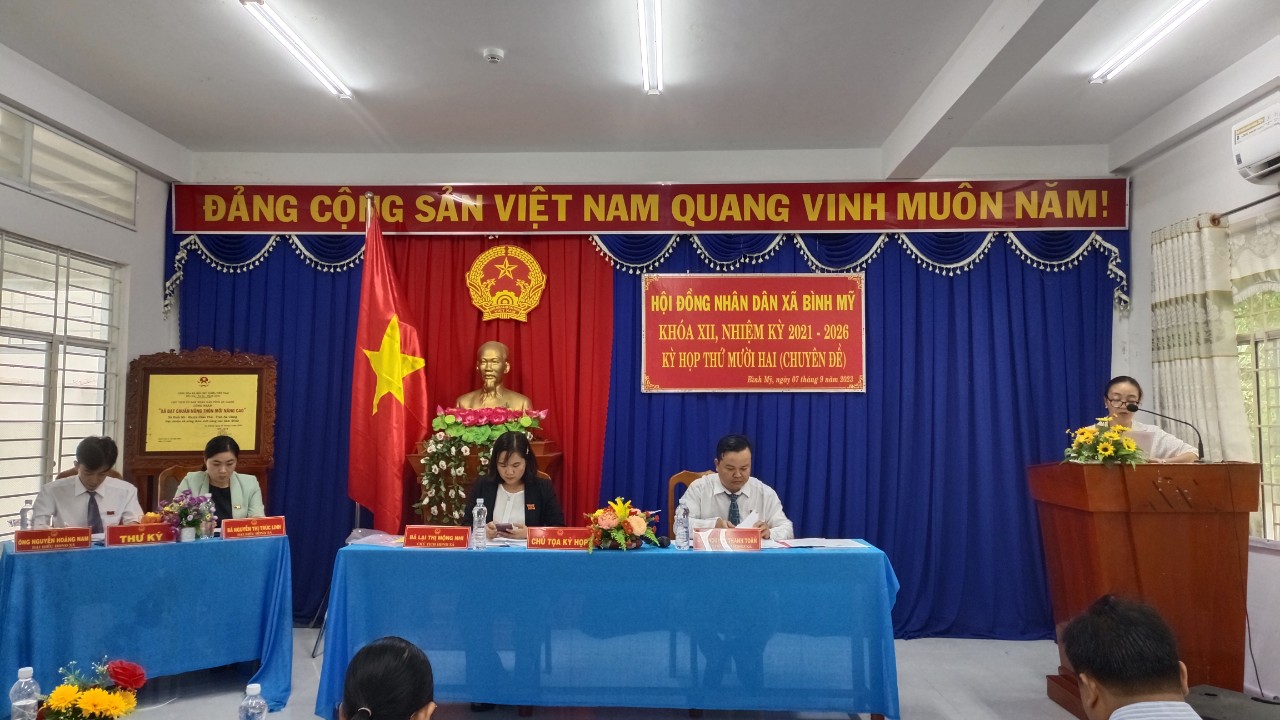 HĐND xã Bình Mỹ tổ chức kỳ họp chuyên đề